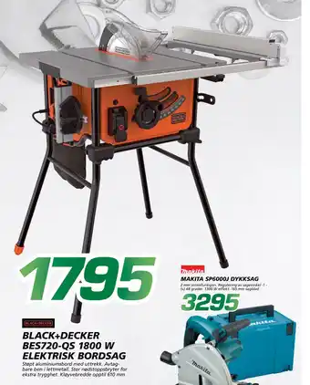 Coop Byggmix BLACK+DECKER BES720-QS 1800 W ELEKTRISK BORDSAG tilbud