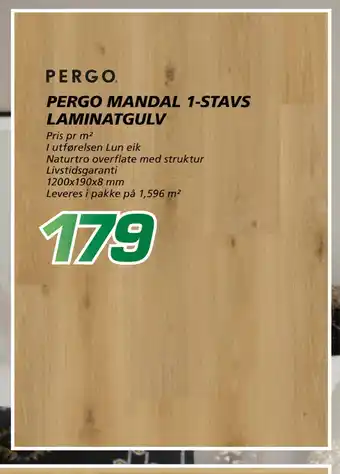 Coop Byggmix PERGO MANDAL 1-STAVS LAMINATGULV tilbud