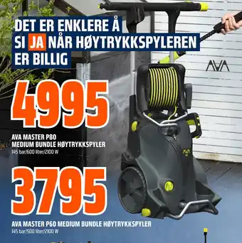 Obs Bygg AVA MASTER P60 MEDIUM BUNDLE HØYTRYKKSPYLER tilbud