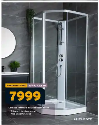 Megaflis Celeste Primero dusjkabinett satin tilbud