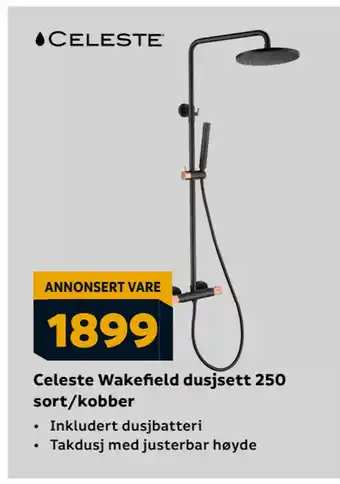 Megaflis Celeste Wakefield dusjsett 250 sort/kobber tilbud