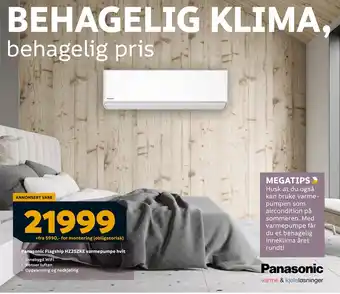Megaflis Panasonic Flagship HZ25ZKE varmepumpe hvit tilbud