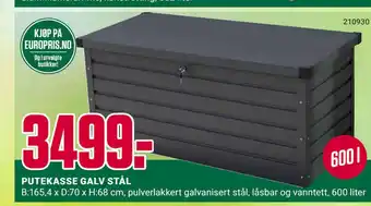 Europris PUTEKASSE GALV STÅL tilbud