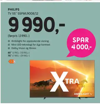 ELON PHILIPS TV 55” 55PML9008/12 tilbud
