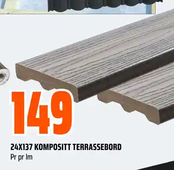 Obs Bygg 24X137 KOMPOSITT TERRASSEBORD tilbud