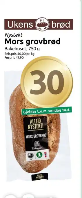 Joker Bakehuset mors grovbrød tilbud