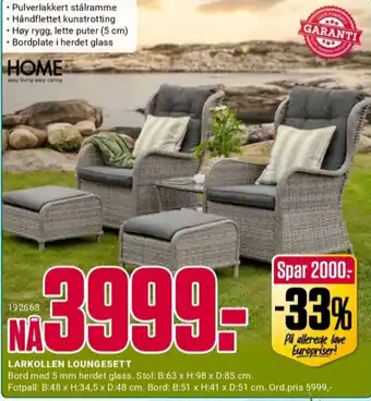 Europris Ukjent loungesett tilbud