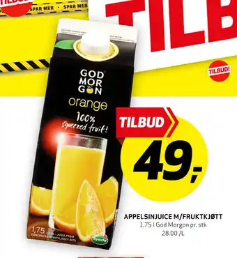 Bunnpris Appelsinjuice M/Fruktkjøtt tilbud