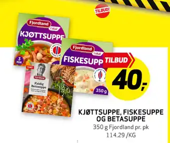 Bunnpris KJØTTSUPPE, FISKESUPPE OG BETASUPPE tilbud