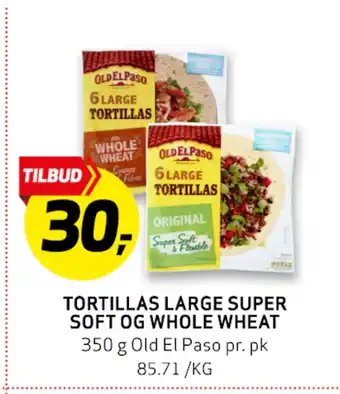 Bunnpris TORTILLAS LARGE SUPER SOFT OG WHOLE WHEAT tilbud