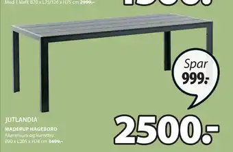 JYSK MADERUP HAGEBORD tilbud