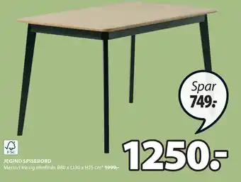 JYSK JEGIND SPISEBORD tilbud