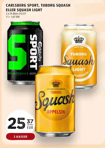 CARLSBERG SPORT, TUBORG SQUASH ELLER SQUASH LIGHT