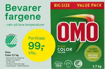 Felleskjøpet Omo Color 3,7 kg tilbud