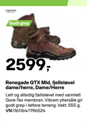 XXL Sport Renegade GTX Mid, fjellstøvel dame/herre, Dame/Herre tilbud