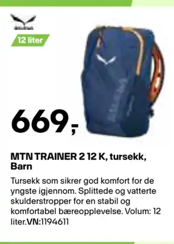 XXL Sport MTN TRAINER 2 12 K, tursekk, Barn tilbud