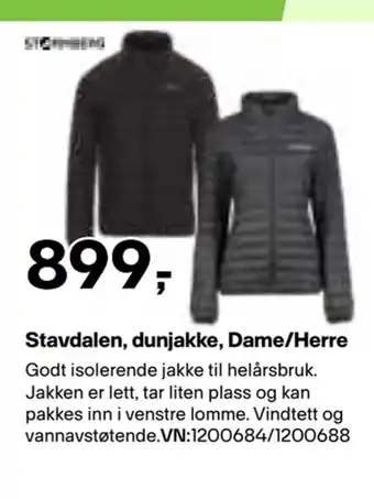 XXL Sport Stavdalen, dunjakke, Dame/Herre tilbud