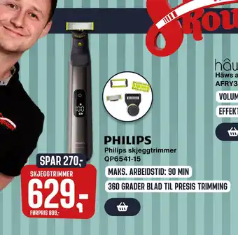 Skousen Philips skjeggtrimmer QP6541-15 tilbud
