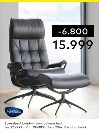 Skeidar Stressless London tilbud