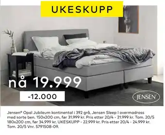 Skeidar Jensen Opal Jubileum kontinental tilbud