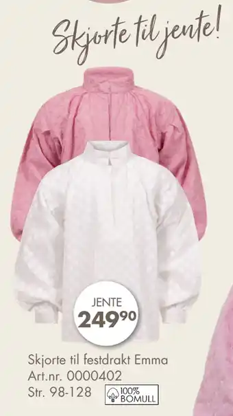 Sparkjøp Skjorte til festdrakt Emma tilbud