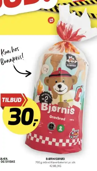 Bunnpris Kløverbakeriet bjørnis grovbrød tilbud