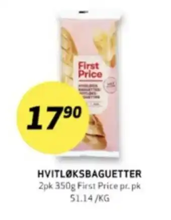 Bunnpris First price hvitløksbaguetter tilbud