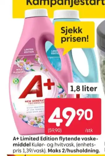 Rusta A+ vaskemiddel-flytende tilbud