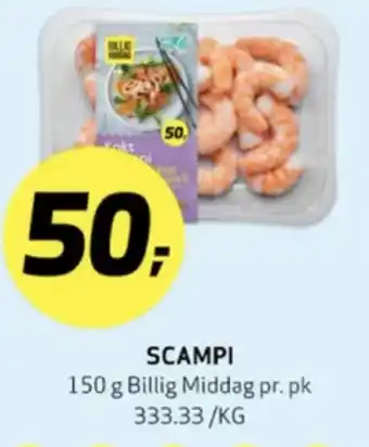 Bunnpris Billig middag scampi tilbud