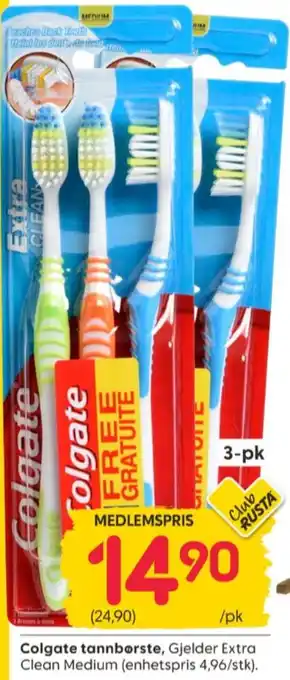 Rusta Colgate tannbørste tilbud