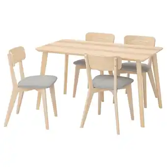 IKEA Lisabo / lisabo Bord og 4 stoler, ask/tallmyra hvit/svart/grå, 140x78 cm tilbud