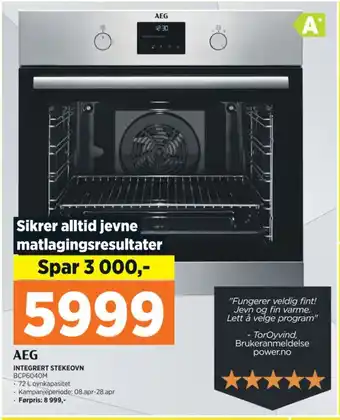 POWER AEG INTEGRERT STEKEOVN tilbud