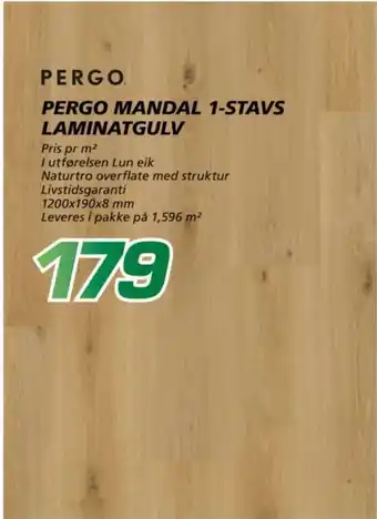 Coop Byggmix PERGO MANDAL 1-STAVS LAMINATGULV tilbud