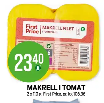 Kiwi First price makrellfilet i tomat tilbud