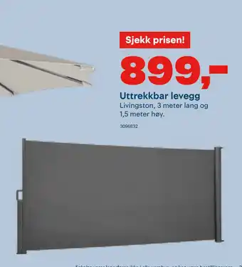 Maxbo Uttrekkbar levegg tilbud