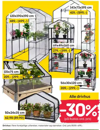 Rusta Drivhus tilbud