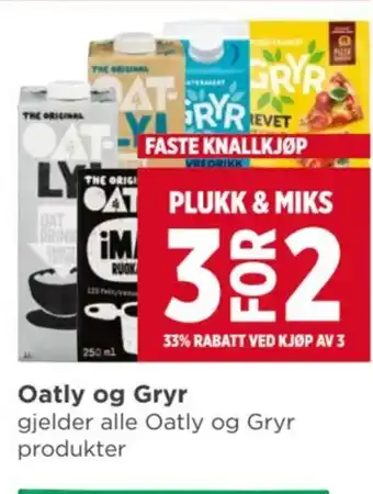 Meny Oatly og Gryr tilbud