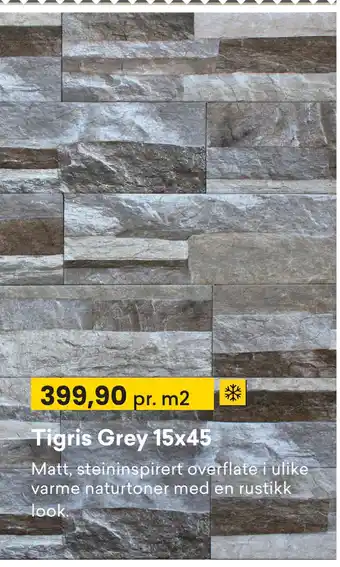 Right Price Tiles Tigris Grey 15x45 tilbud