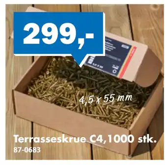 Biltema Terrasseskrue C4,1000 stk tilbud