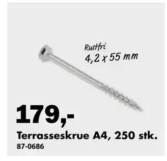 Biltema Terrasseskrue A4, 250 stk tilbud