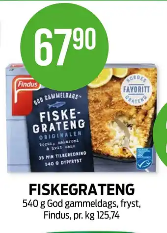 Kiwi Findus fiskegrateng tilbud