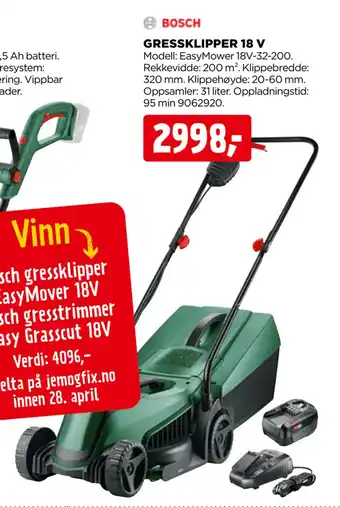 jem & fix GRESSKLIPPER 18 V tilbud
