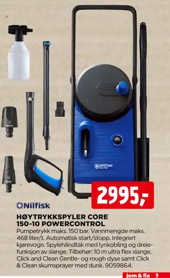 jem & fix HØYTRYKKSPYLER CORE 150-10 POWERCONTROL tilbud