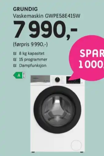 ELON Grundig vaskemaskin tilbud