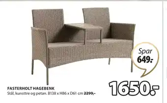 JYSK FASTERHOLT HAGEBENK tilbud