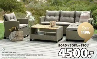 JYSK VEN BORD + SOFA + STOL tilbud