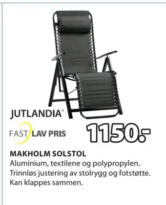 JYSK MAKHOLM SOLSTOL tilbud