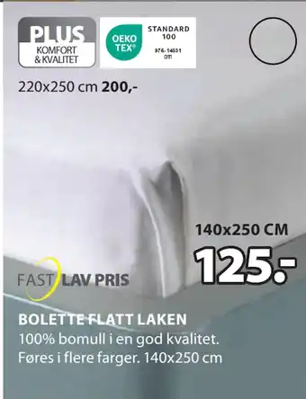 JYSK BOLETTE FLATT LAKEN tilbud