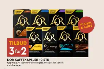 Coop Mega L’OR KAFFEKAPSLER 10 STK tilbud