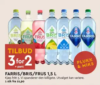 Coop Mega FARRIS/BRIS/FRUS 1,5 L tilbud